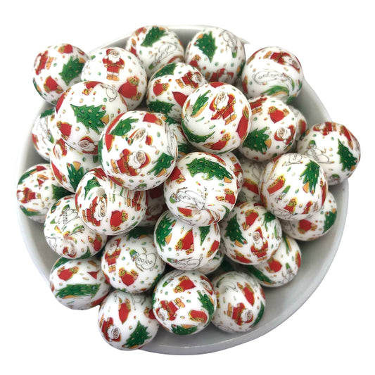 Christmas Collage 19mm Silicone Beads - 5 pk.