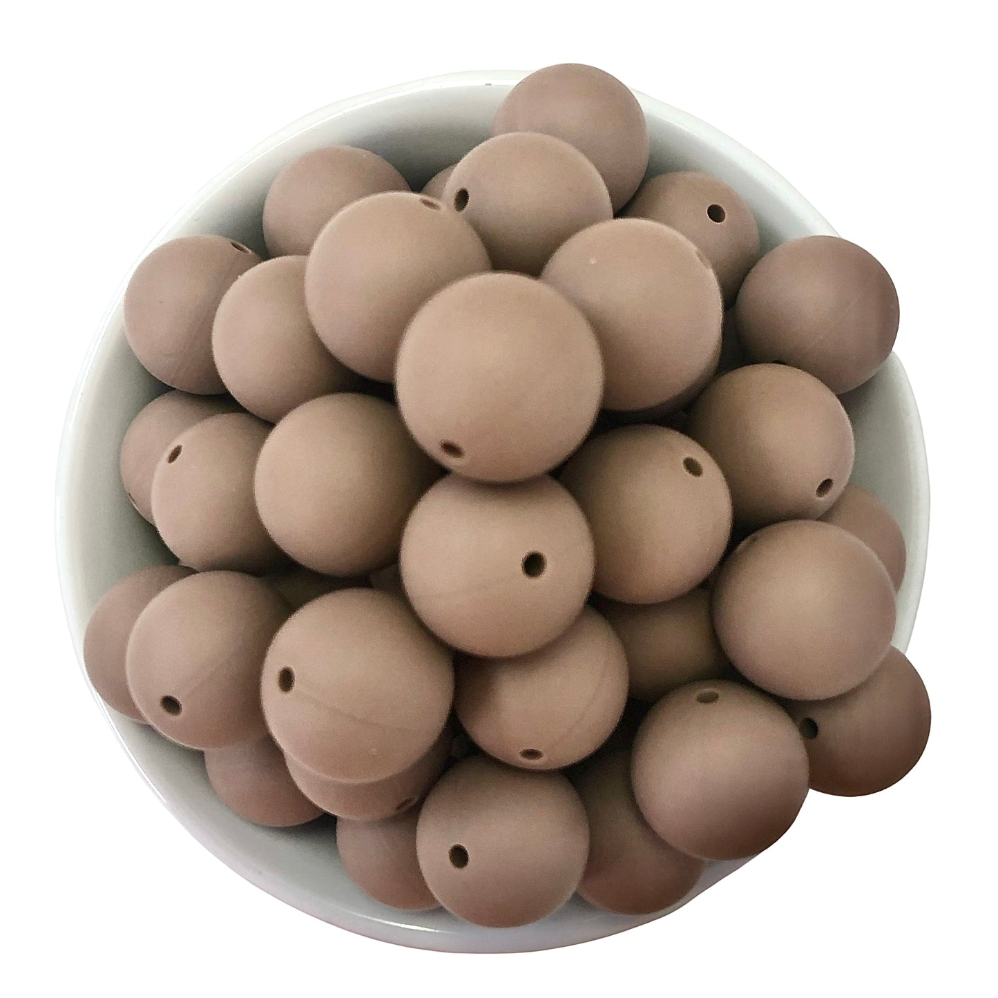 Chocolate Latte 19mm Silicone Beads - 5 pk.