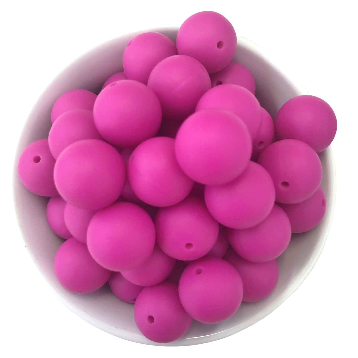 Dark Pink 19mm Silicone Beads - 5 pk.