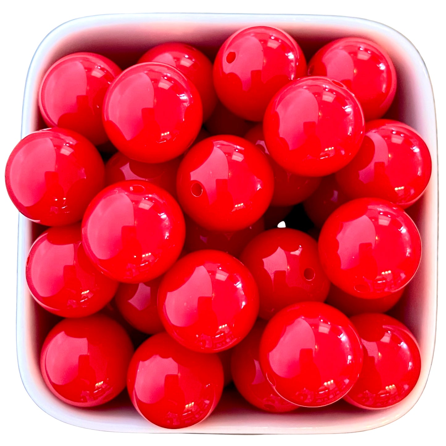 Red 16mm Acrylic Beads - 10 pk.