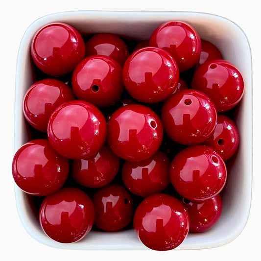 Dark Red 16mm Acrylic Beads - 10 pk.