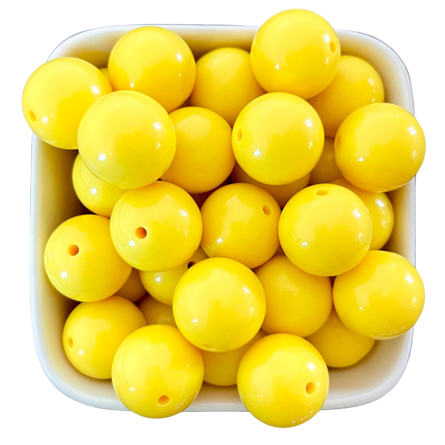 Yellow 16mm Acrylic Beads - 10 pk.