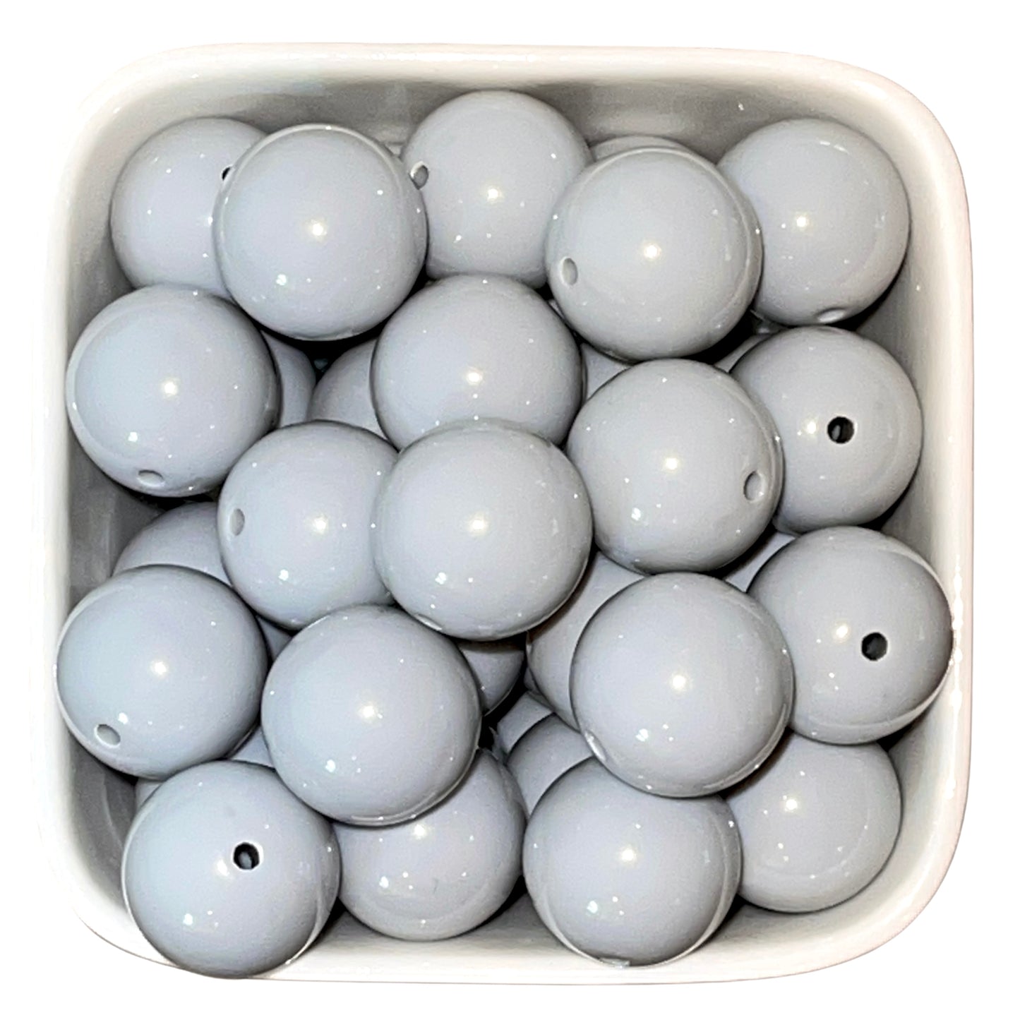 Grey 20mm Acrylic Beads - 5 pk.