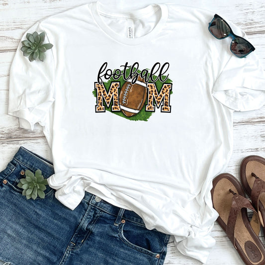 Leopard Football Mom T-Shirt