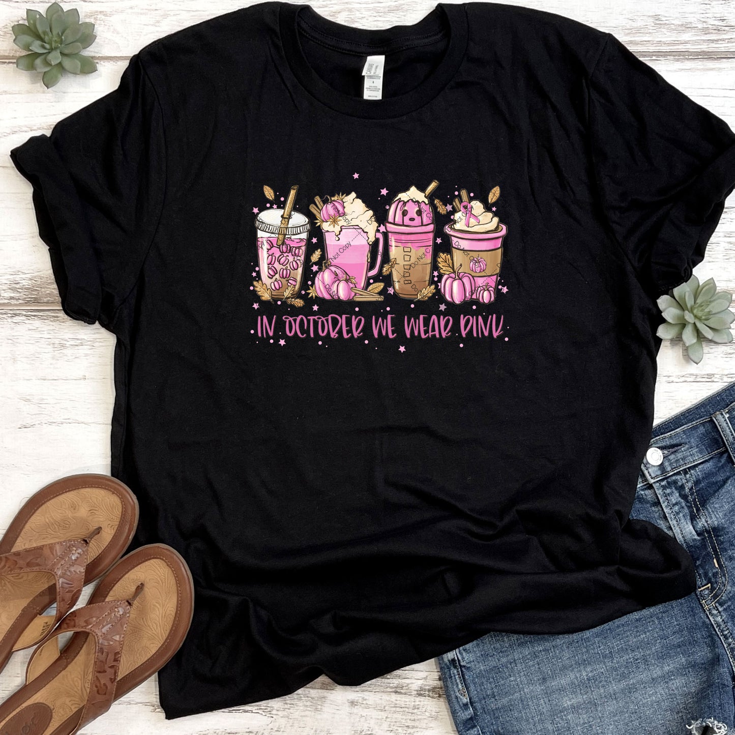 In October We Wear Pink Coffee T-Shirt