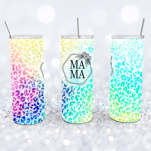 Colorful Mama Leopard Tumbler