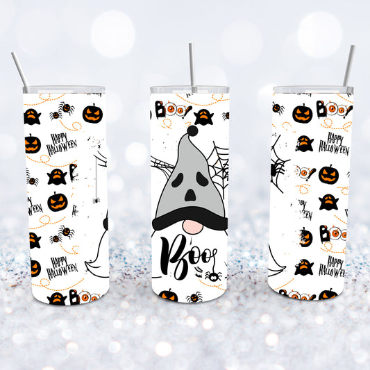 Boo Halloween Ghost Gnome Tumbler