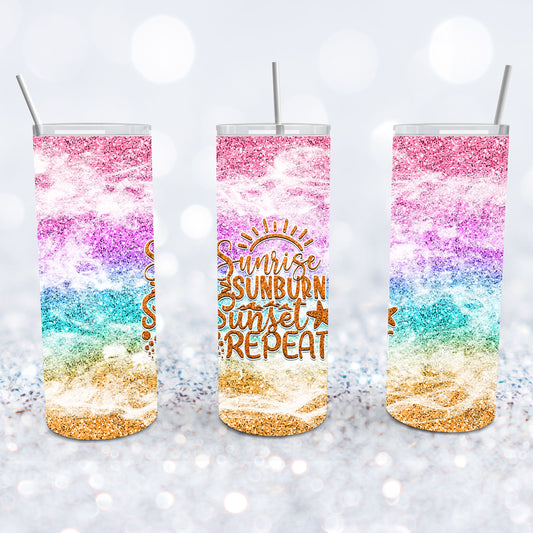 Sunrise Sunset Glitter Tumbler