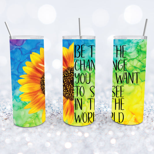 Tie Dye Sunflower Change Tumbler