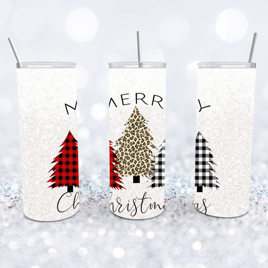 Leopard & Plaid Christmas Tree Tumbler