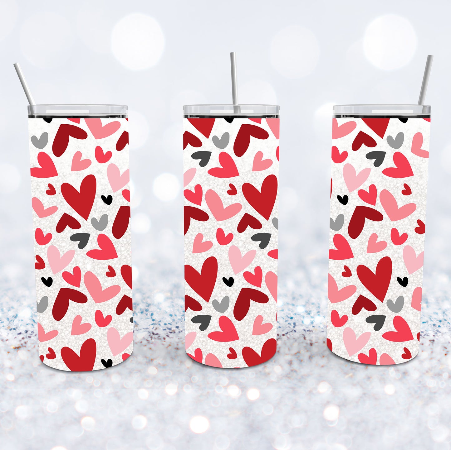 Whimsical Valentine Hearts Tumbler