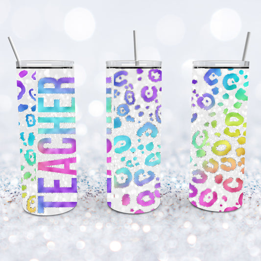 Teacher Leopard Foil Tumbler