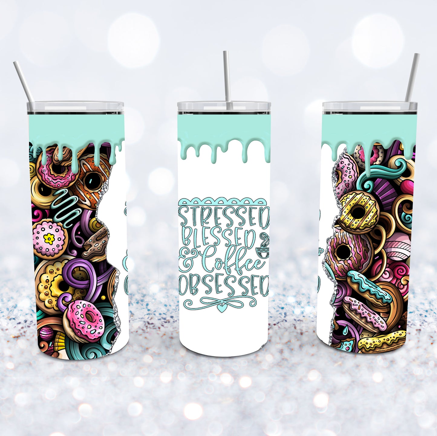 Stressed, Blessed & Coffee Obsessed Tumbler