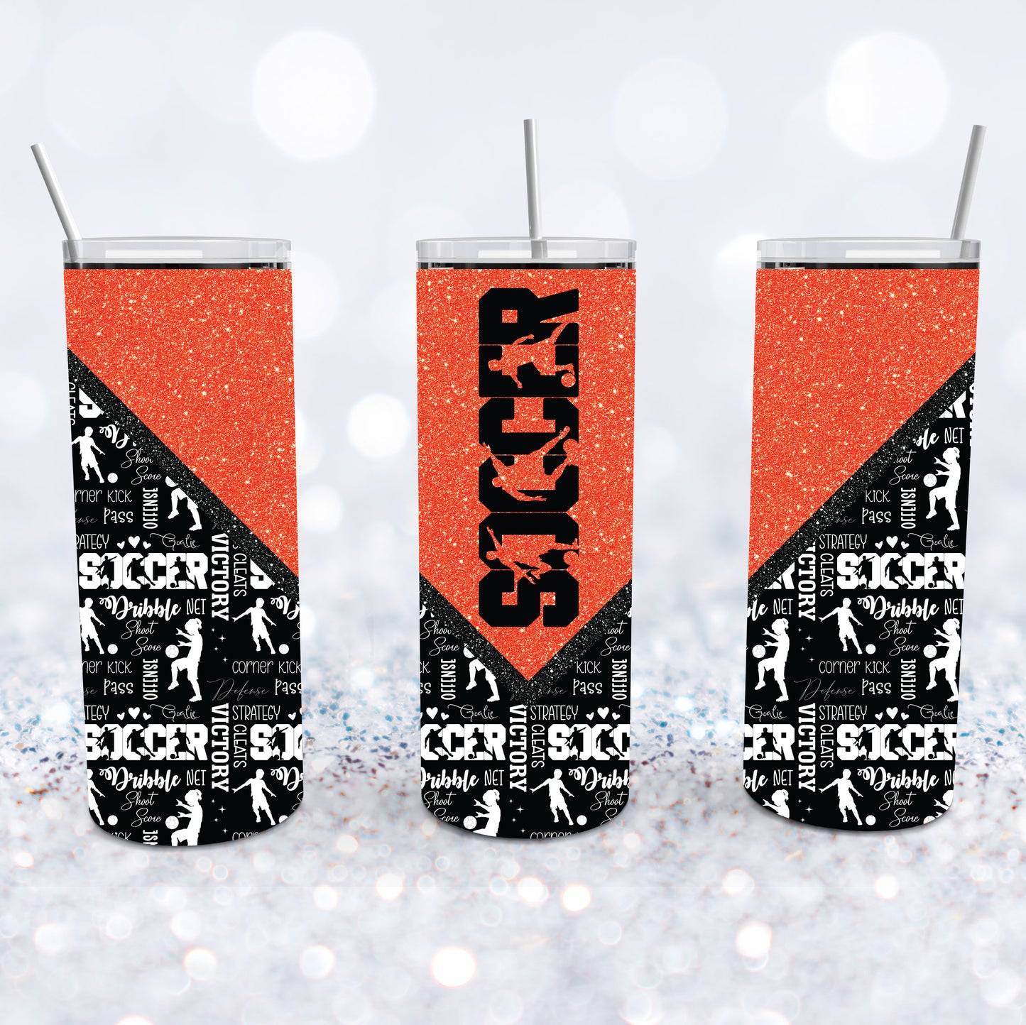 Soccer - Orange Tumbler