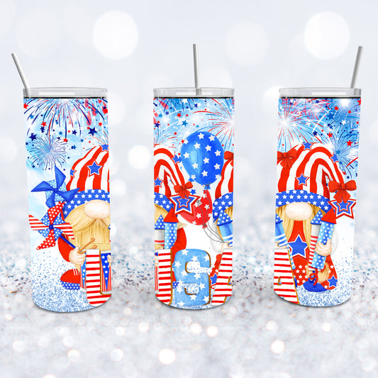 USA Pinwheel Gnomes Tumbler