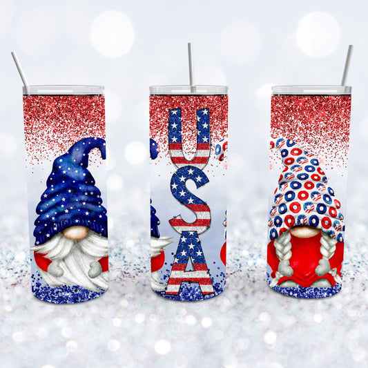 USA Glitter Gnomes Tumbler