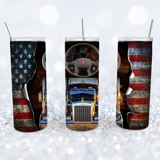 American Trucker Blue Tumbler