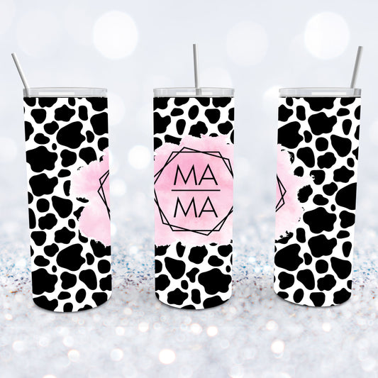 MAMA Cow Print Tumbler