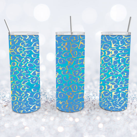 Blue & Gold Leopard Tumbler