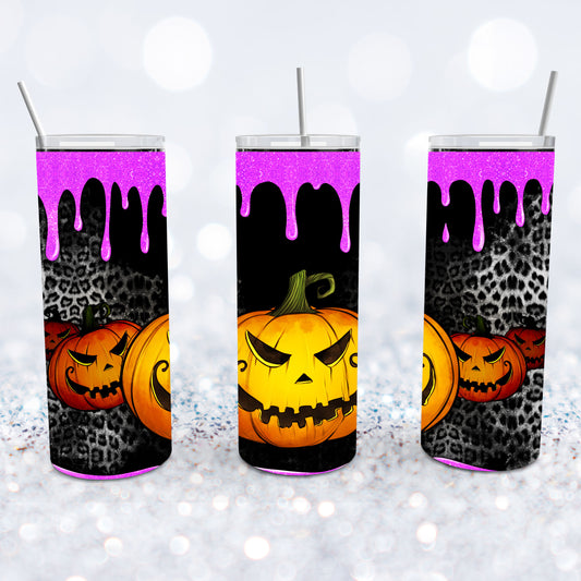 Spooky Pink Blood Pumpkin Tumbler