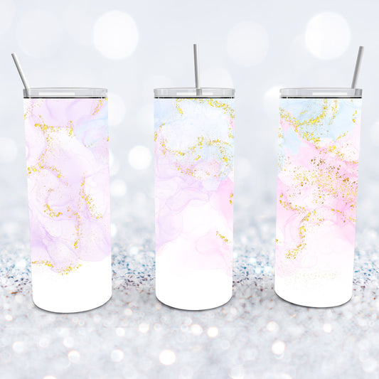 Pastels & Gold Glitter Tumbler