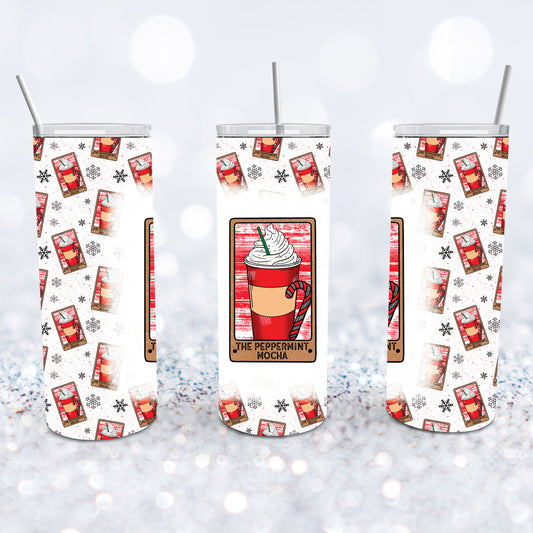 Peppermint Mocha Tarot Card Tumbler