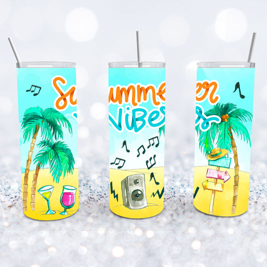 Summer Vibes Beach Music Tumbler