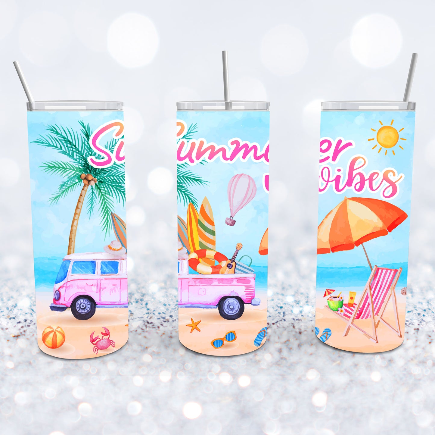 Summer Vibes Beach Party Tumbler