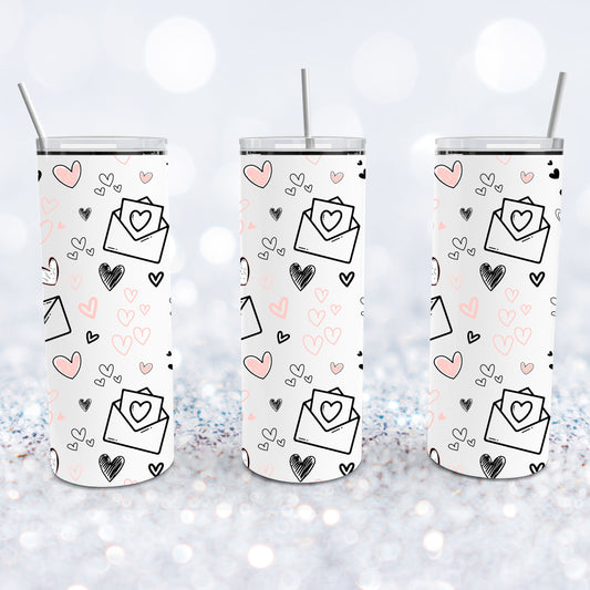 Valentine's Hearts & Cards Tumbler