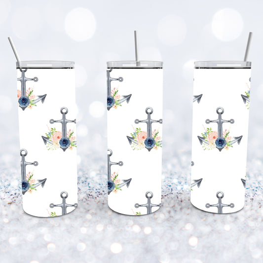 Anchors & Roses Tumbler