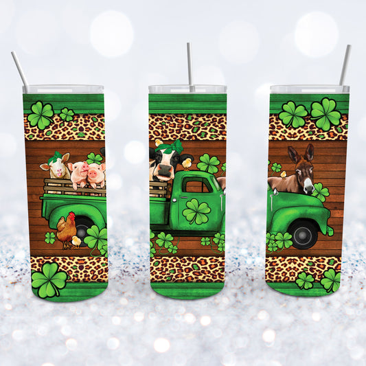 St Patrick's Day Farm Truck Tumbler