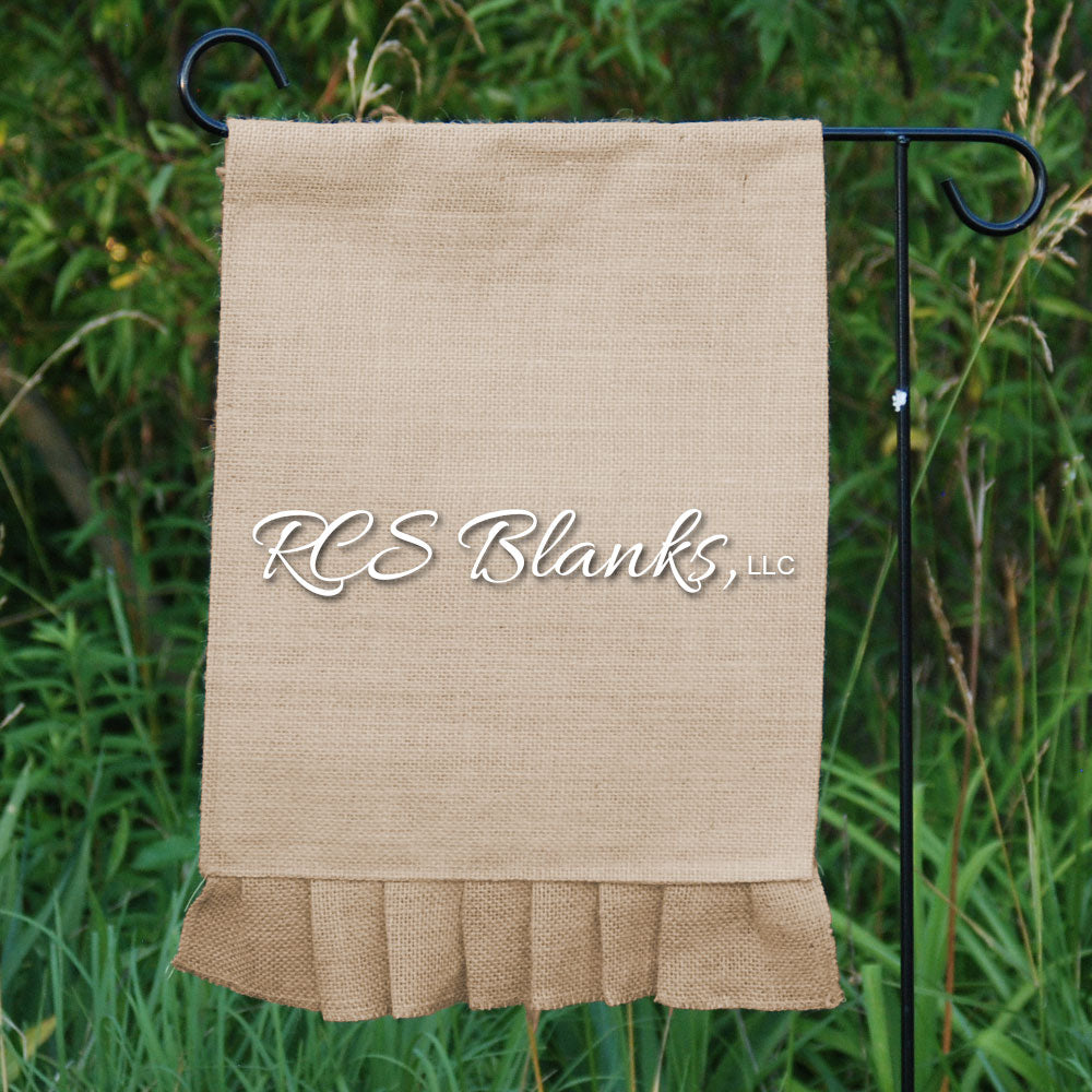 Ruffle Edge Burlap Garden Flag