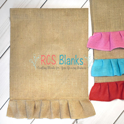 Ruffle Edge Burlap Garden Flag