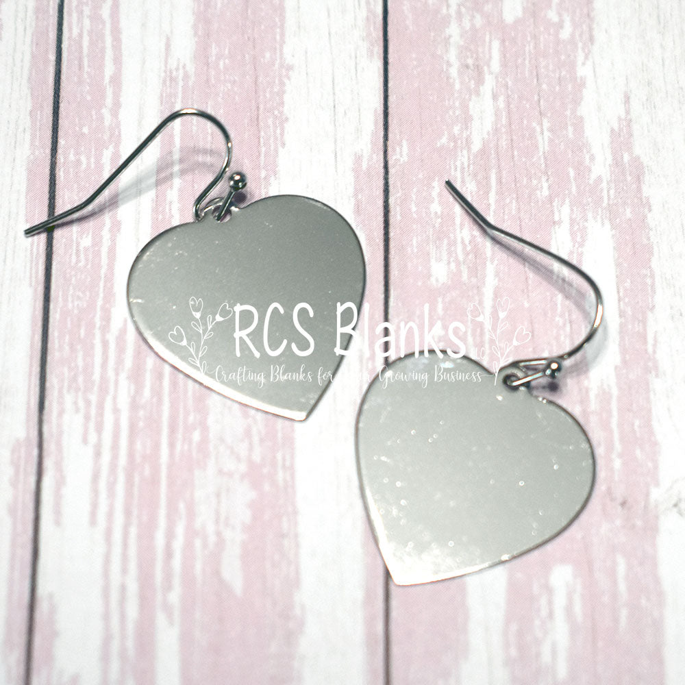 Silver Heart Hanging Earrings