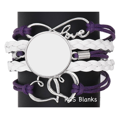 Sublimation Infinity Love Bracelet - Purple