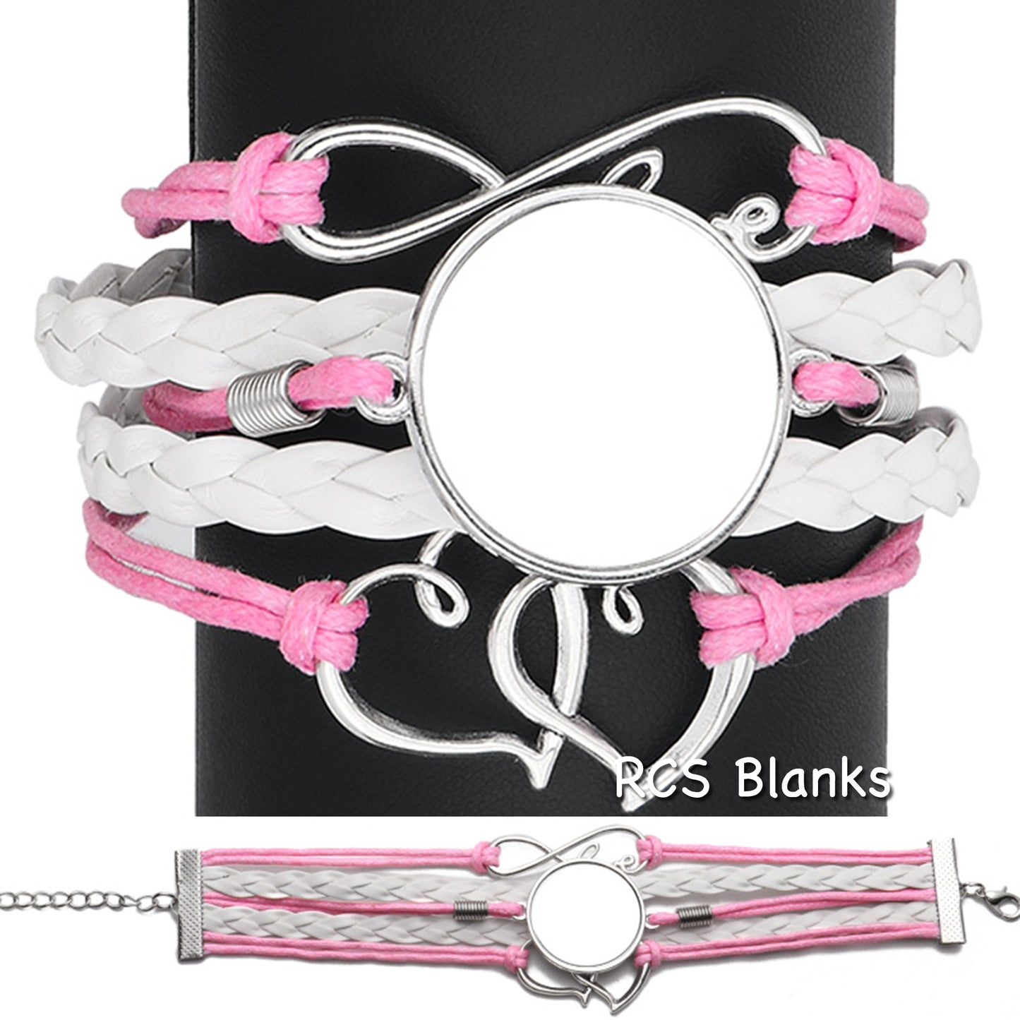 Sublimation Infinity Love Bracelet - Pink