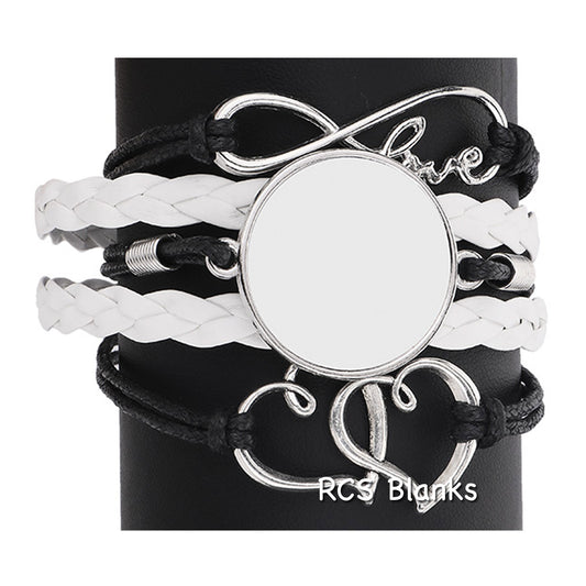 Sublimation Infinity Love Bracelet - Black